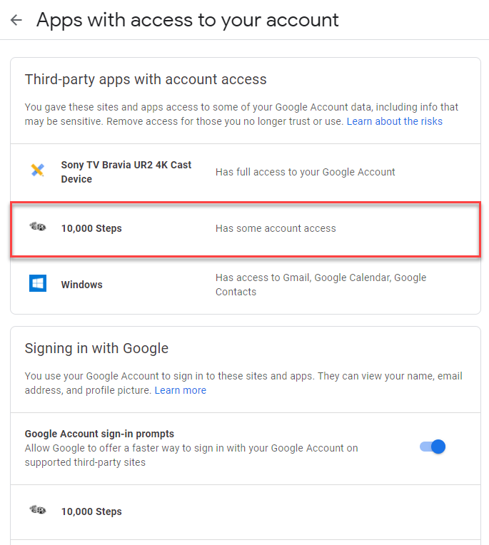 Google Security Third Party Apps