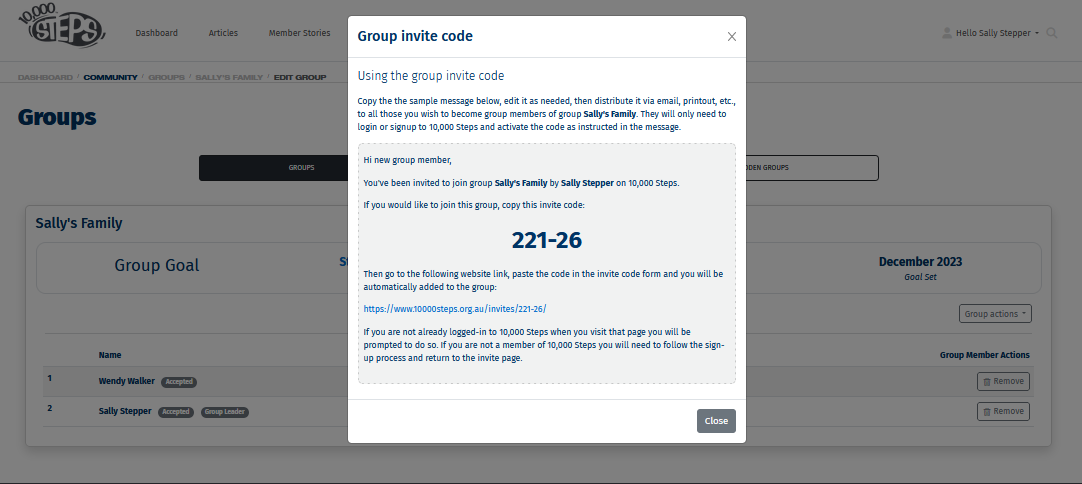 5. Copy Group Invite Code