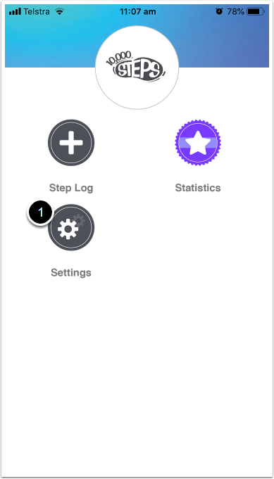 Setting step goal via app Step 2
