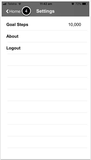 Setting step goal via app Step 5