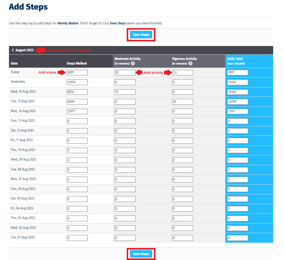 Logging steps for virtual members - add steps