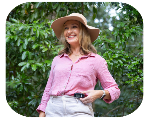 Woman wearing pedometer
